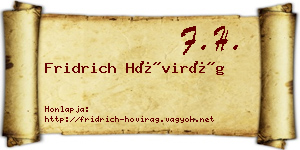 Fridrich Hóvirág névjegykártya